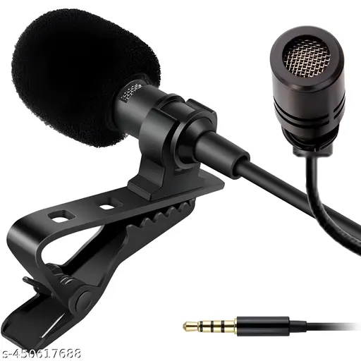 SRKSHOPPERS Clean voice recording Metal microphone 3.5mm jack 1.5m long wire one metal clip used for youtuber,vlogger,interview etc. SRKSHOPPERS