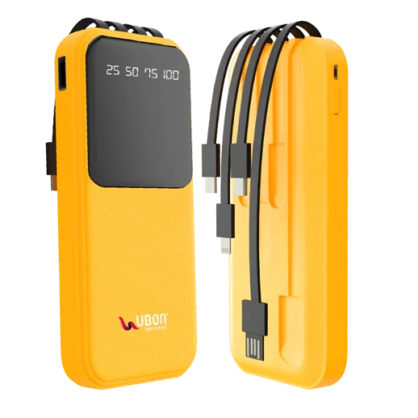 Ubon PBX32 Power Bank 10000mAh - Power Point 4-IN-1 Inbuilt Cables